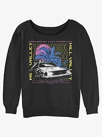 Back to the Future Delorean Destination Girls Slouchy Sweatshirt