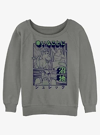 Shrek Kanji Shrek Girls Slouchy Sweatshirt