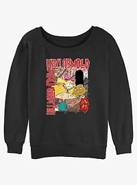 Nickelodeon Hey Arnold Hillwood Crew Girls Slouchy Sweatshirt