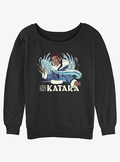 Avatar: The Last Airbender Waterbender Katara Girls Slouchy Sweatshirt