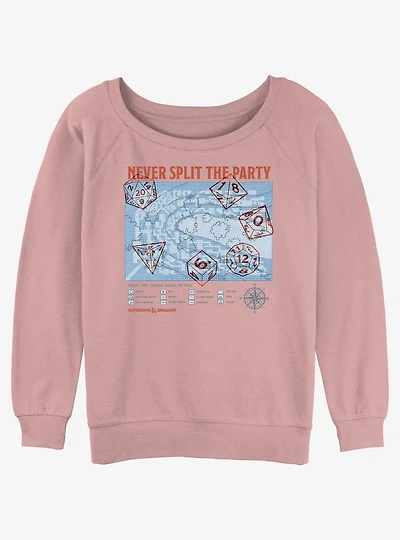 Dungeons & Dragons Never Split The Party Girls Slouchy Sweatshirt