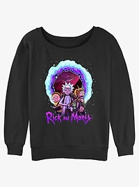 Rick and Morty Portal Rick Girls Slouchy Sweatshirt