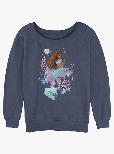 Disney The Little Mermaid Ariel Dinglehopper Girls Slouchy Sweatshirt