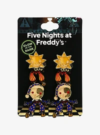 Five Nights At Freddy's Sun & Moon Glow-In-The-Dark Drop Earrings