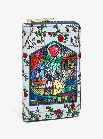 Loungefly Disney Beauty and the Beast Stained Glass Rose Wallet - BoxLunch Exclusive