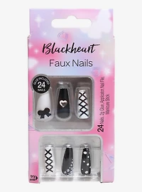 Blackheart Black & White Lolita Faux Nail Set