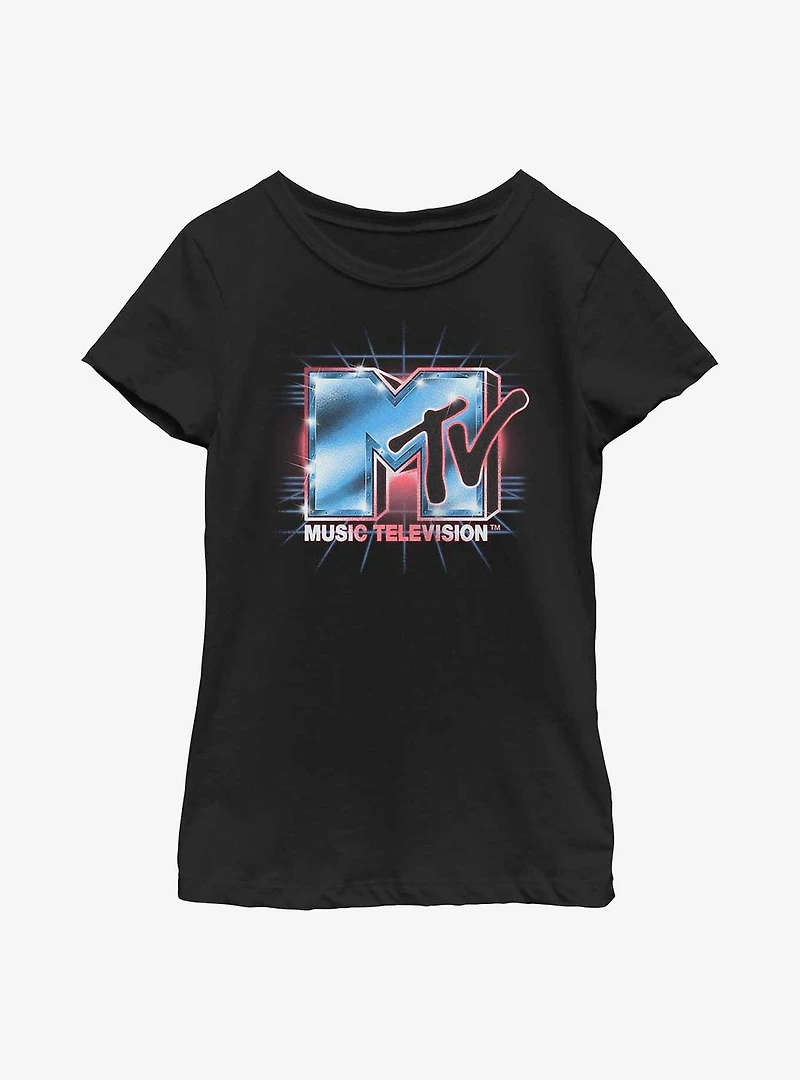 MTV Retro Tech Grid Logo Youth Girls T-Shirt