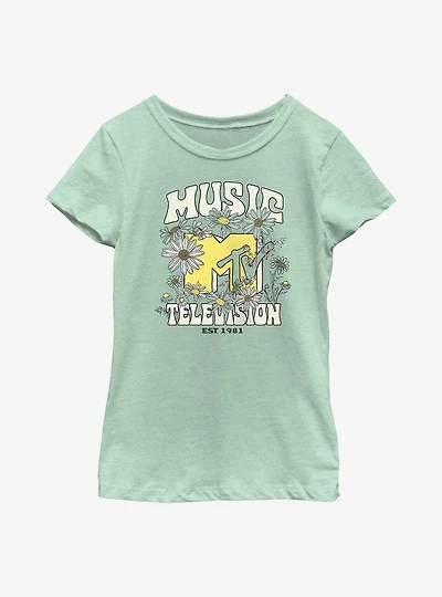MTV Groovy Floral Retro Youth Girls T-Shirt