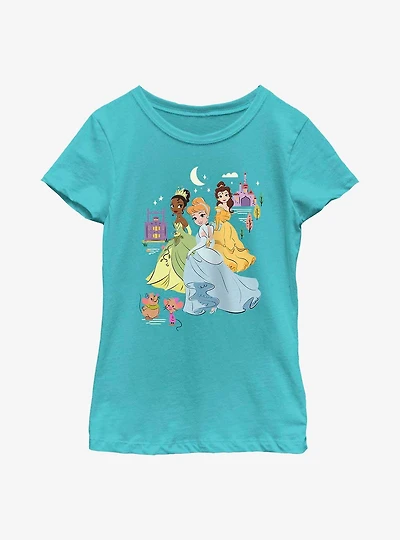 Disney Princesses Group Cartoon Youth Girls T-Shirt