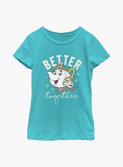 Disney Beauty And The Beast Mrs. Potts & Chip Better Together Youth Girls T-Shirt