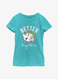 Disney Beauty And The Beast Mrs. Potts & Chip Better Together Youth Girls T-Shirt