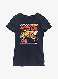 Disney Pixar Cars Lightning McQueen 95 Poster Youth Girls T-Shirt