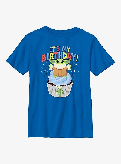Star Wars The Mandalorian It's My Birthday Grogu Youth T-Shirt