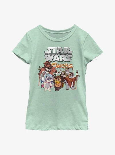 Star Wars Ewok Logo Group Youth Girls T-Shirt