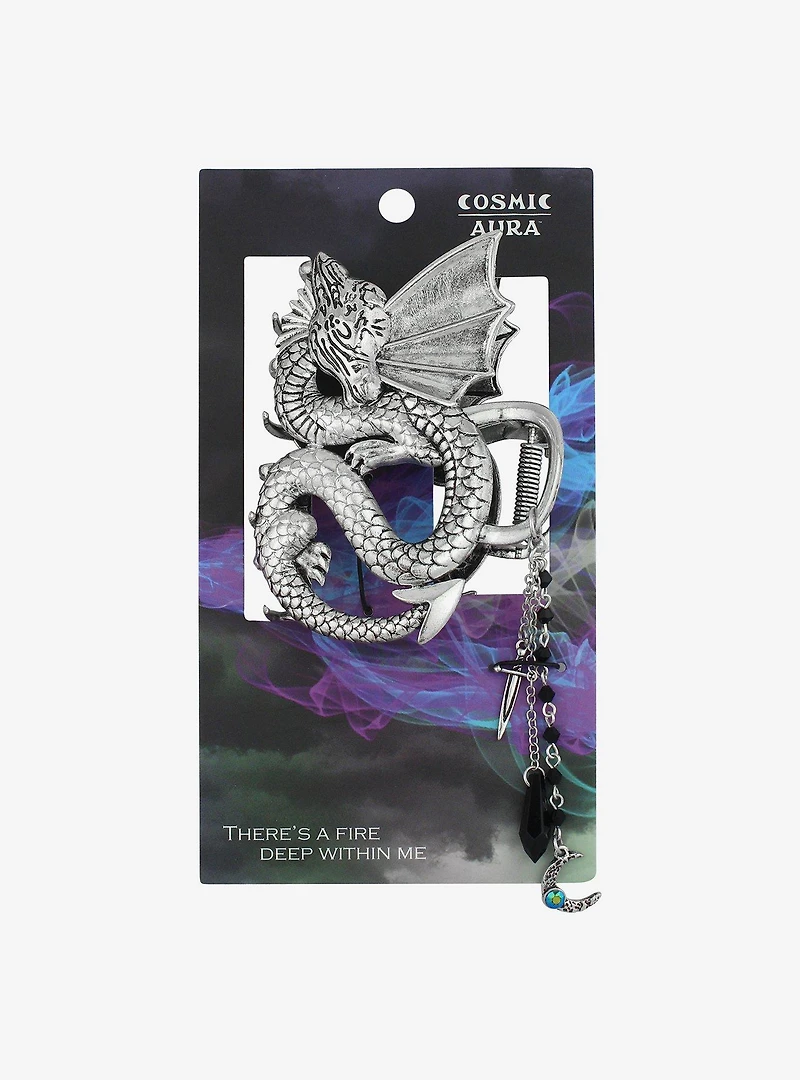 Cosmic Aura Dragon Crystal Claw Hair Clip