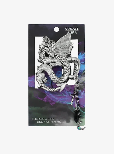Cosmic Aura Dragon Crystal Claw Hair Clip