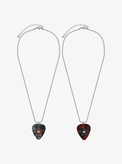 Social Collision® Guitar Pick Best Friend Necklace Set