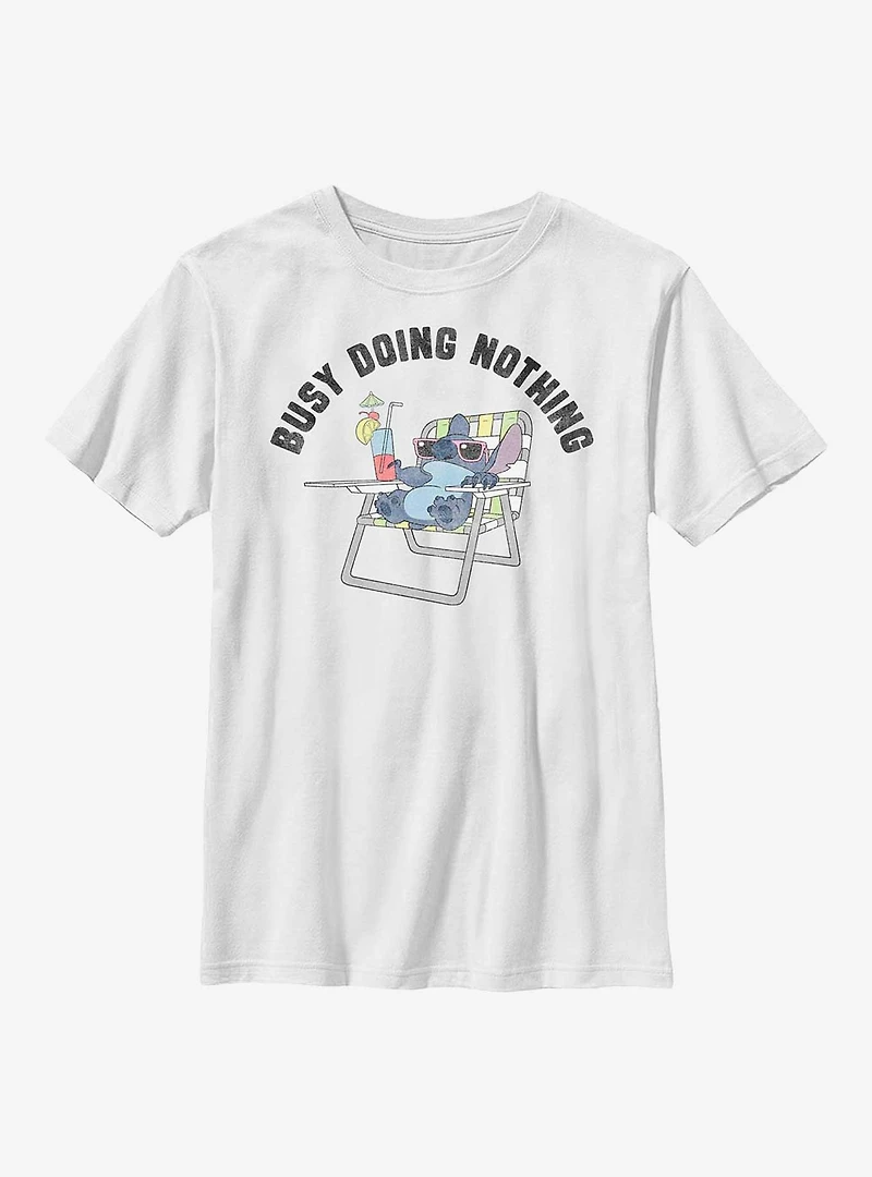 Disney Lilo & Stitch Busy Doing Nothing Youth T-Shirt
