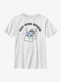 Disney Lilo & Stitch Busy Doing Nothing Youth T-Shirt