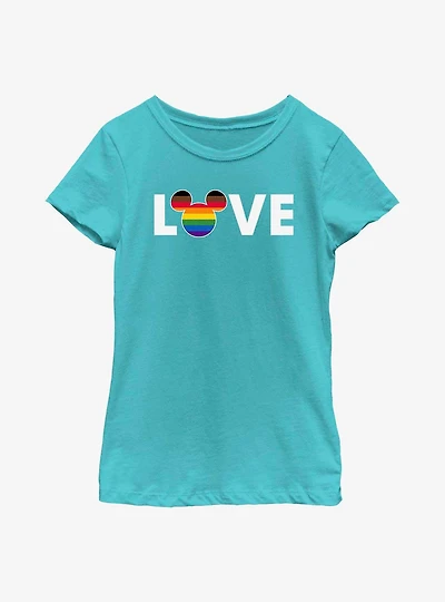 Disney Mickey Mouse Rainbow Love Pride Youth Girls T-Shirt?