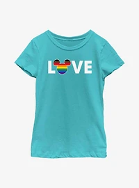 Disney Mickey Mouse Rainbow Love Pride Youth Girls T-Shirt?