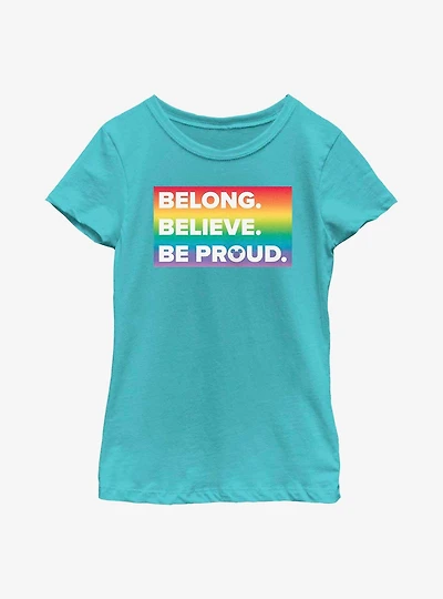 Disney Mickey Mouse Be Proud Pride Youth Girls T-Shirt?