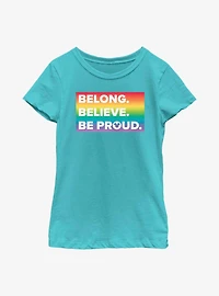 Disney Mickey Mouse Be Proud Pride Youth Girls T-Shirt?