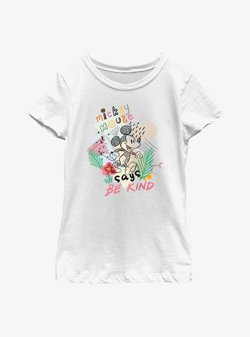 Disney Mickey Mouse Says Be Kind Youth Girls T-Shirt