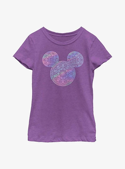Disney Mickey Mouse Mandala Fill Youth Girls T-Shirt