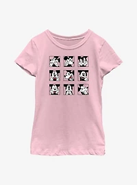 Disney Mickey Mouse Grid Expressions Youth Girls T-Shirt