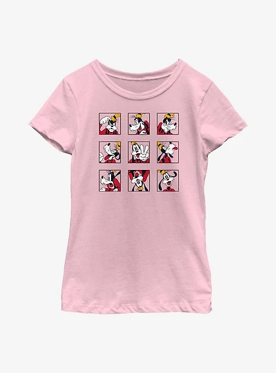 Disney Goofy Grid Expressions Youth Girls T-Shirt