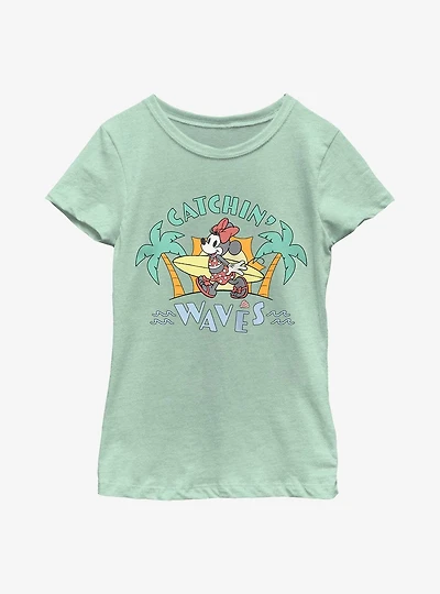 Disney Minnie Mouse Catchin' Waves Youth Girls T-Shirt
