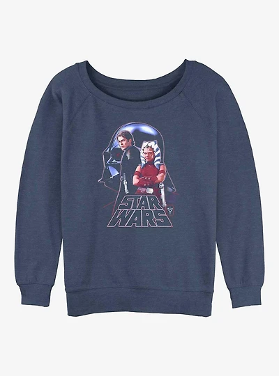 Disney Ahsoka Anakin Skywalker and Young Ahsoka Girls Slouchy Sweatshirt