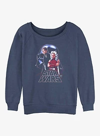 Disney Ahsoka Anakin Skywalker and Young Ahsoka Girls Slouchy Sweatshirt