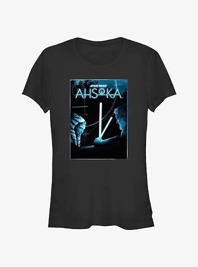 Disney Ahsoka vs. Baylan Skoll Lightsaber Battle Poster Girls T-Shirt Hot Topic Web Exclusive