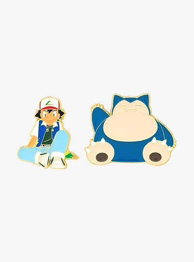 Pokémon Ash & Snorlax Enamel Pin Set - BoxLunch Exclusive