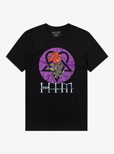 HIM Stained Glass Heartagram Boyfriend Fit Girls T-Shirt