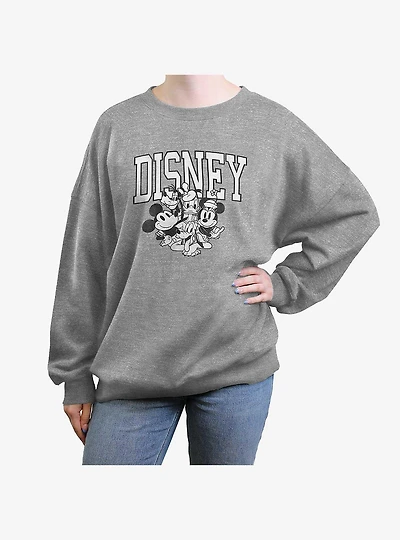 Disney Mickey Mouse Vintage Group Girls Oversized Sweatshirt