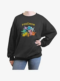 Pokemon Gotta Catch Eeveelutions Girls Oversized Sweatshirt