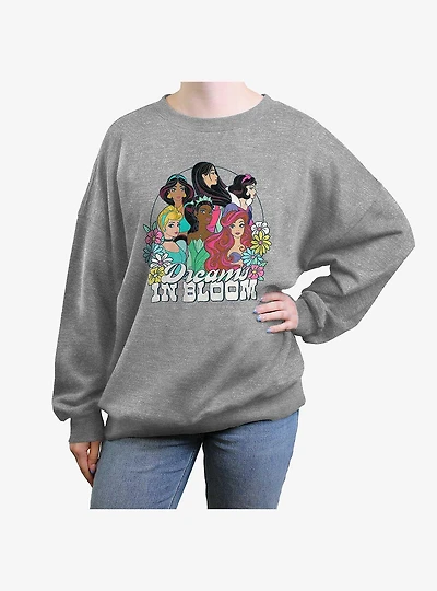 Disney Princesses Dreams Bloom Womens Oversized Crewneck