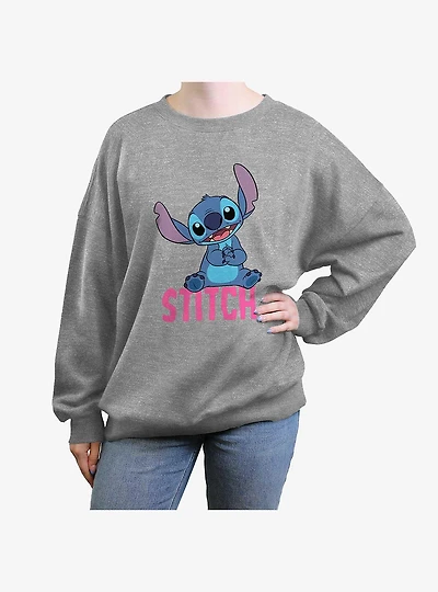 Disney Lilo & Stitch Sitting Classic Womens Oversized Crewneck