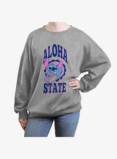 Disney Lilo & Stitch Aloha State Surf Womens Oversized Crewneck
