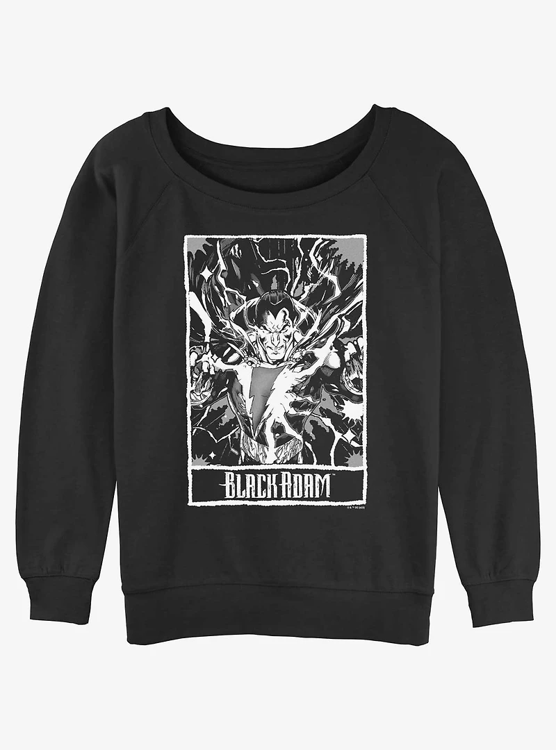 DC Black Adam Poster Womens Slouchy Sweatshirt