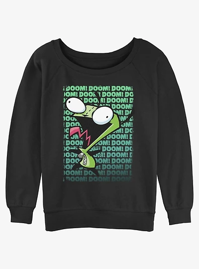Invader ZIM GIR Doom Womens Slouchy Sweatshirt