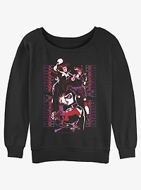 DC Batman Harley Quinn Triple Threat Womens Slouchy Sweatshirt