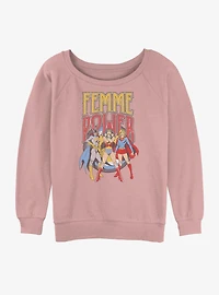 DC Femme Power Trio Womens Slouchy Sweatshirt