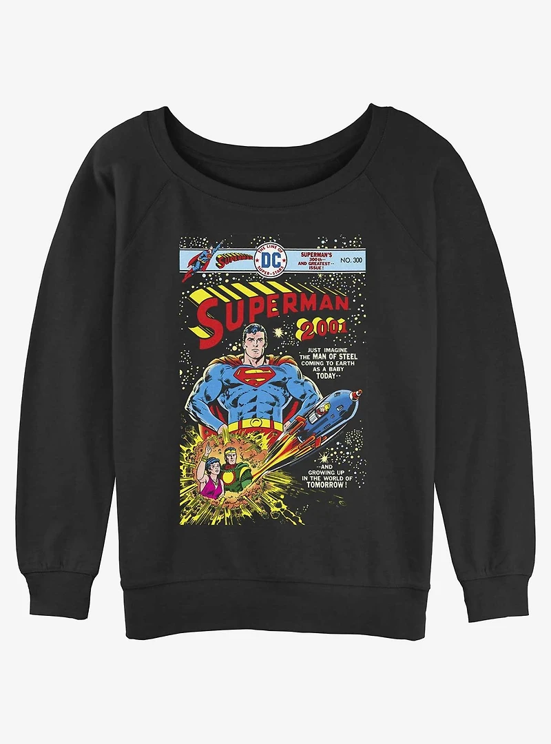 DC Superman 2001 Man of Steel Comic Issue Womens Slouchy Sweatshirt