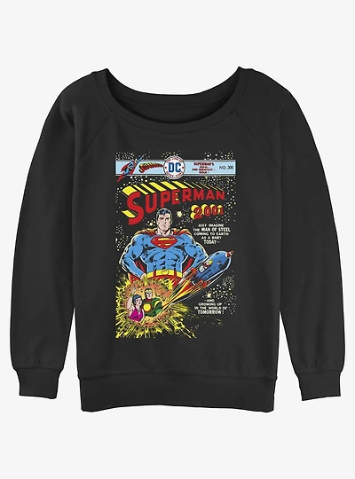 DC Superman 2001 Man of Steel Comic Issue Womens Slouchy Sweatshirt