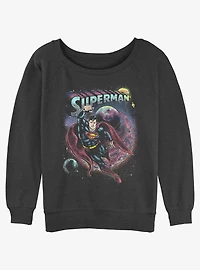DC Superman Space Cowboy Womens Slouchy Sweatshirt