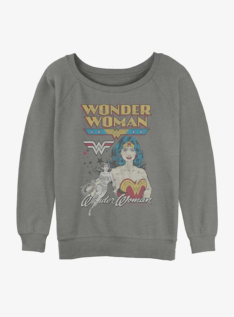 DC Wonder Woman Vintage Womens Slouchy Sweatshirt